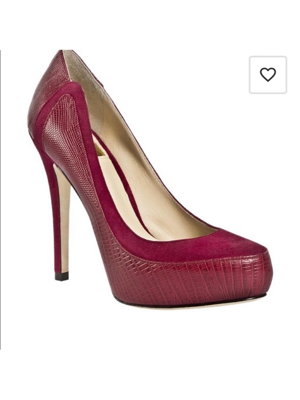GUESS by Marciano Red Genuine Suede And Textured Mixed Media Pumps Size 7M EUC
